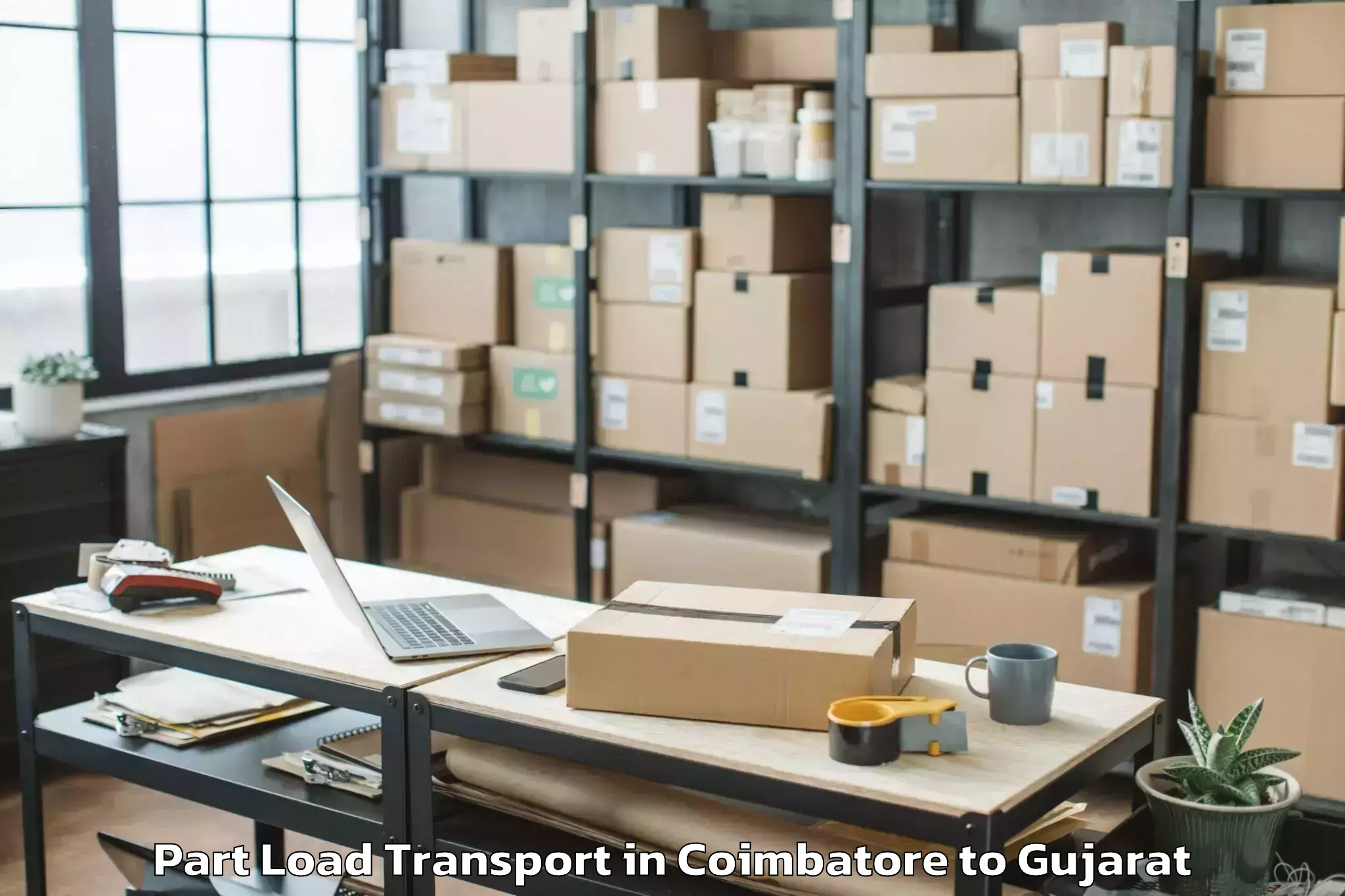 Quality Coimbatore to Palladium Ahmedabad Part Load Transport